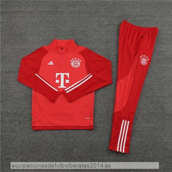 Nuevo Conjunto Completo Sudadera Entrenamiento Bayern Munich 23/24 Rojo Blanco Baratas